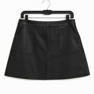 Oeuvre Black Faux Leather Mini Skirt Size 10 (US)